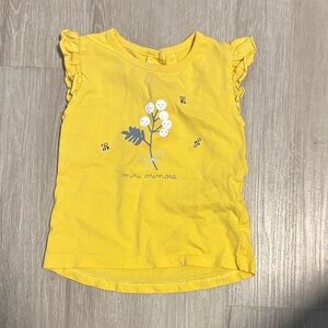 Yellow Kids Tee with Floral Print